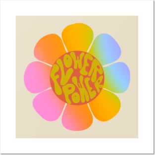 Flower power - rainbow flower Posters and Art